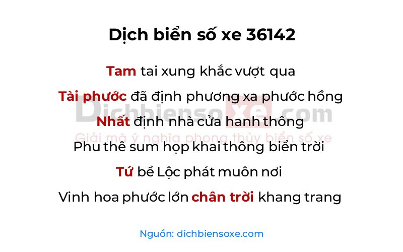 Dịch thơ biển số 36142