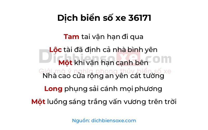 Dịch thơ biển số 36171