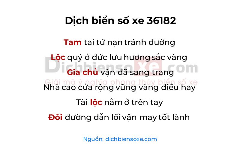 Dịch thơ biển số 36182