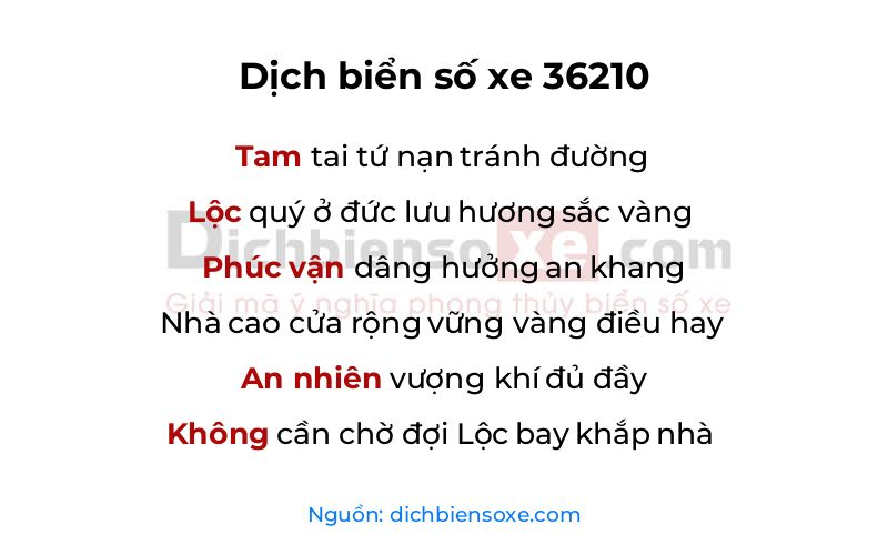 Dịch thơ biển số 36210