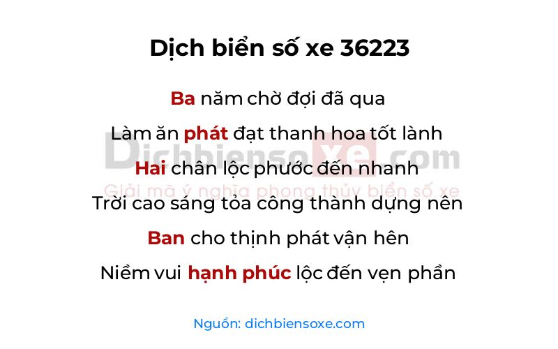Dịch thơ biển số 36223