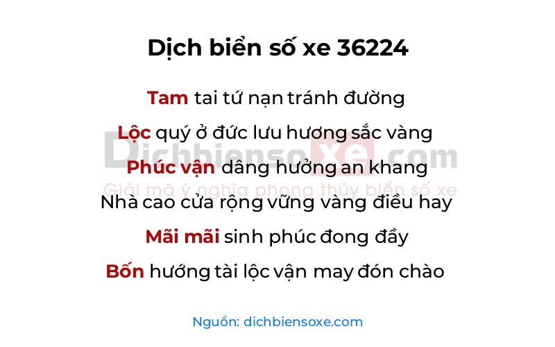 Dịch thơ biển số 36224