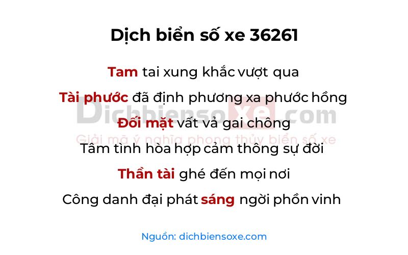Dịch thơ biển số 36261