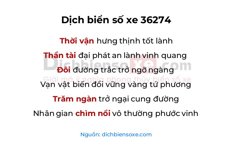 Dịch thơ biển số 36274