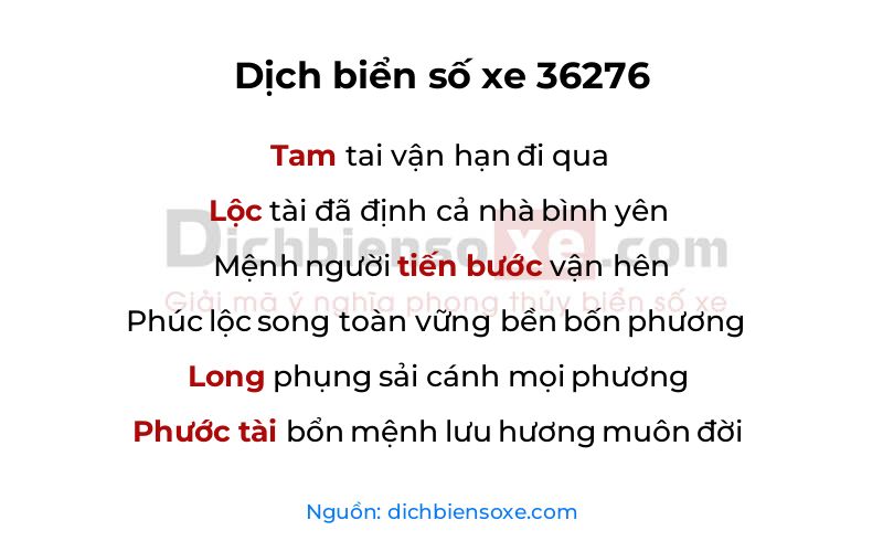 Dịch thơ biển số 36276