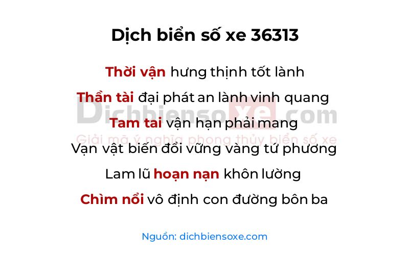 Dịch thơ biển số 36313