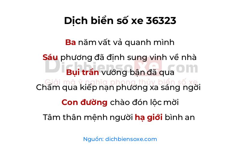 Dịch thơ biển số 36323