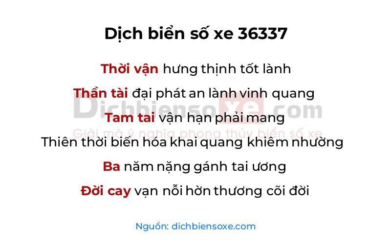 Dịch thơ biển số 36337