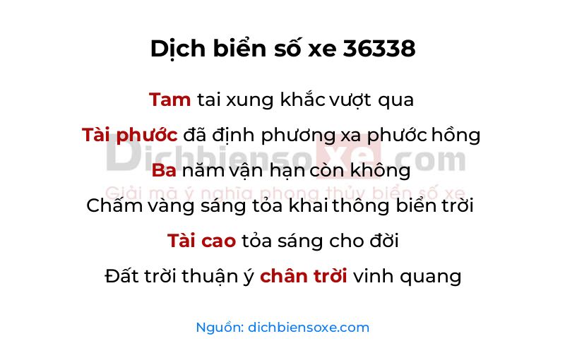 Dịch thơ biển số 36338