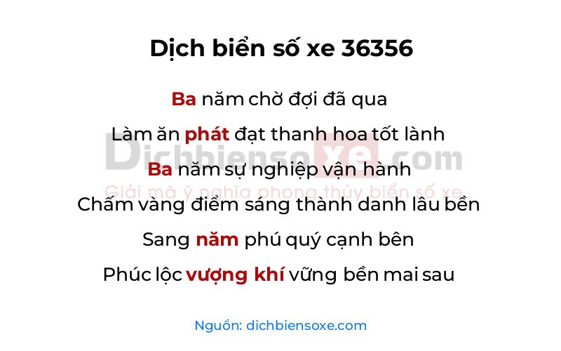 Dịch thơ biển số 36356
