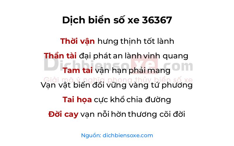 Dịch thơ biển số 36367