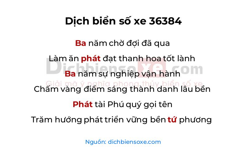 Dịch thơ biển số 36384