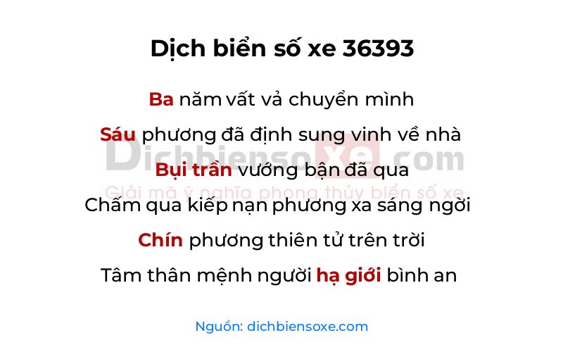 Dịch thơ biển số 36393
