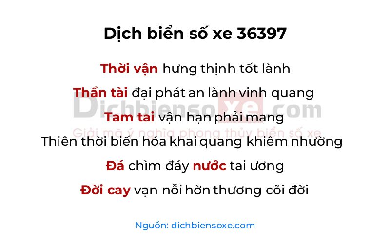 Dịch thơ biển số 36397