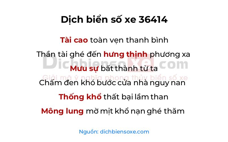 Dịch thơ biển số 36414
