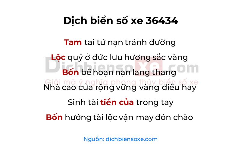 Dịch thơ biển số 36434