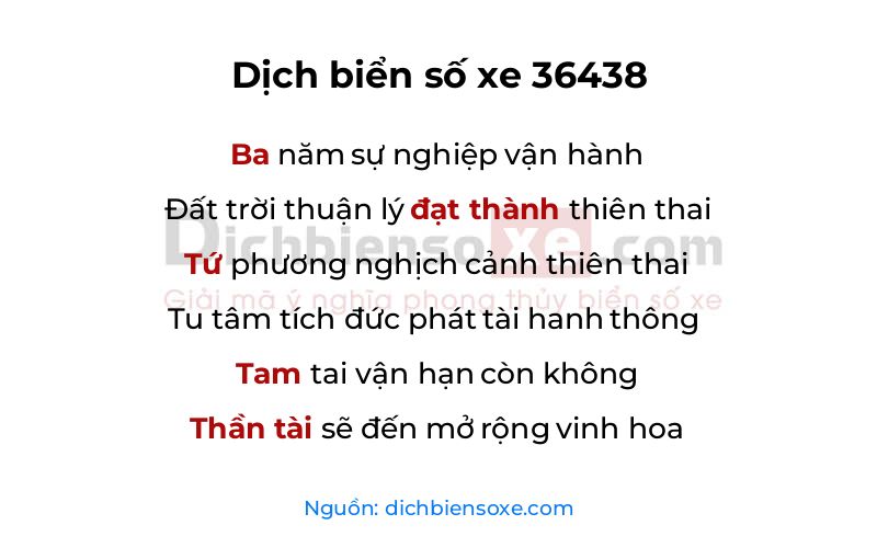 Dịch thơ biển số 36438