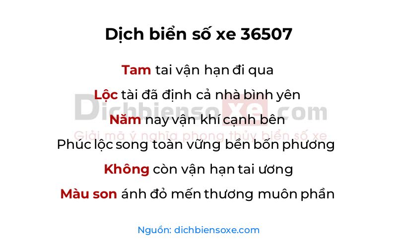 Dịch thơ biển số 36507