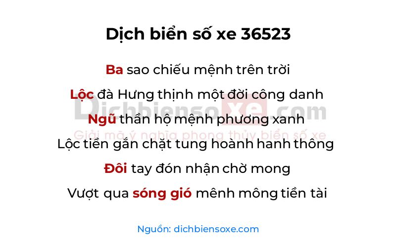 Dịch thơ biển số 36523