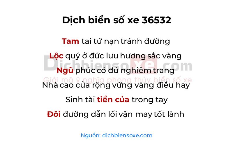 Dịch thơ biển số 36532