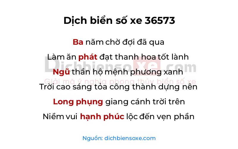 Dịch thơ biển số 36573