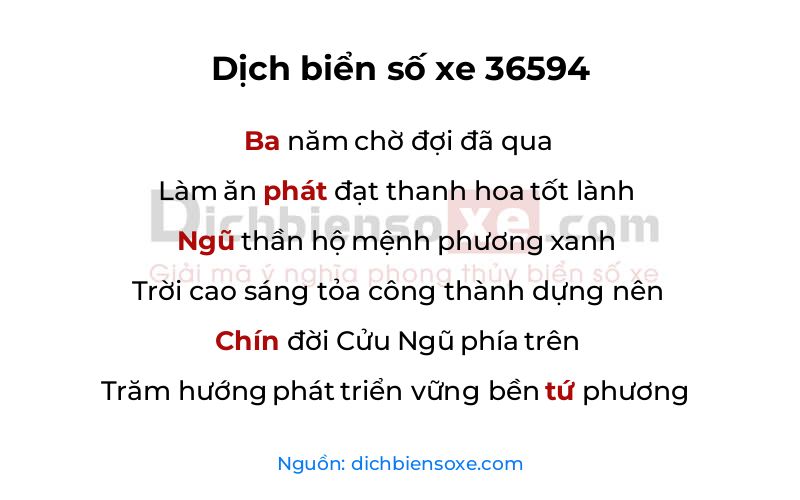 Dịch thơ biển số 36594