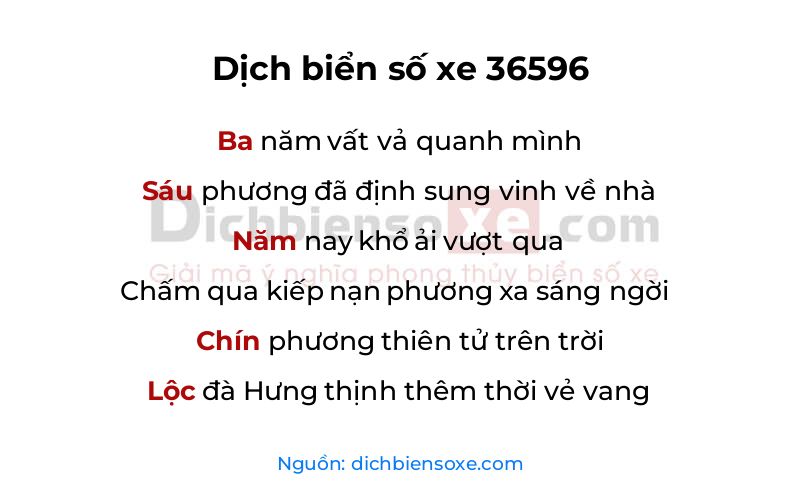 Dịch thơ biển số 36596