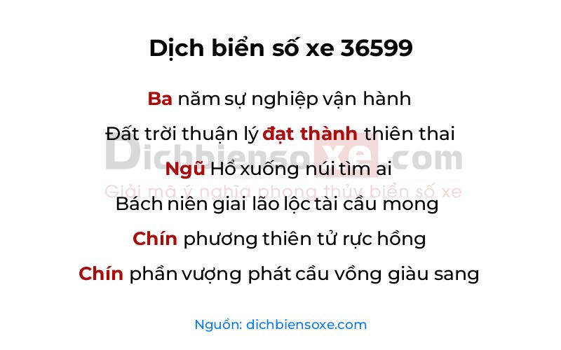 Dịch thơ biển số 36599