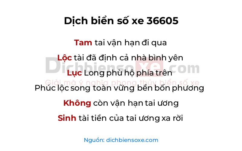 Dịch thơ biển số 36605