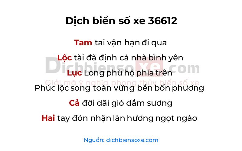 Dịch thơ biển số 36612