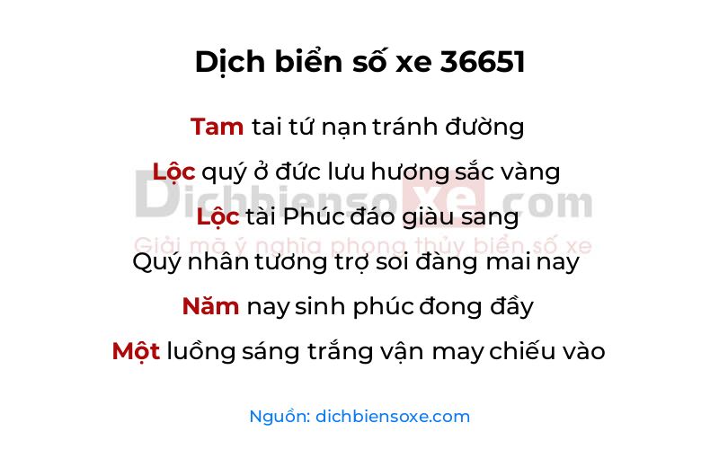 Dịch thơ biển số 36651