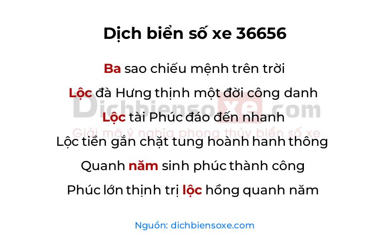 Dịch thơ biển số 36656