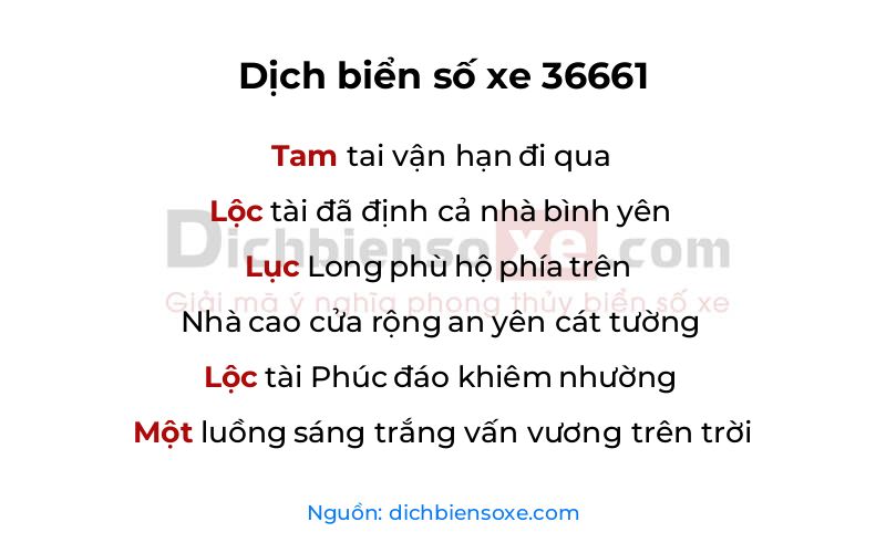 Dịch thơ biển số 36661