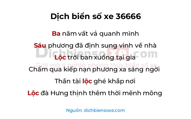 Dịch thơ biển số 36666