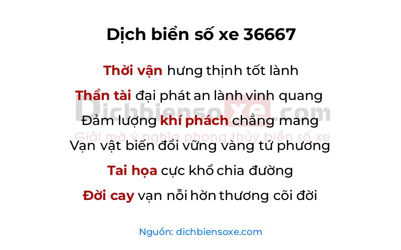 Dịch thơ biển số 36667
