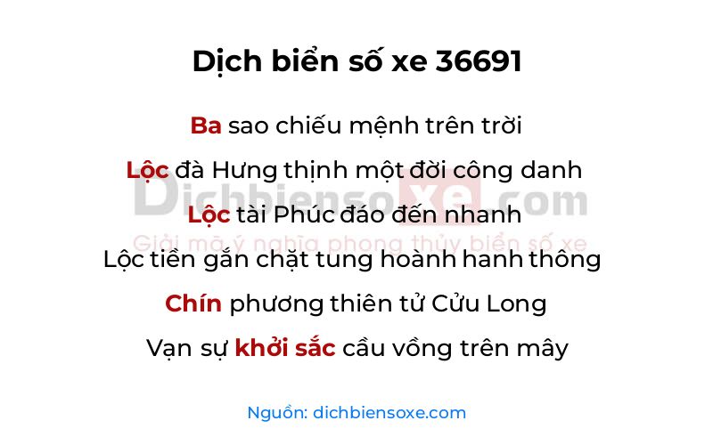 Dịch thơ biển số 36691