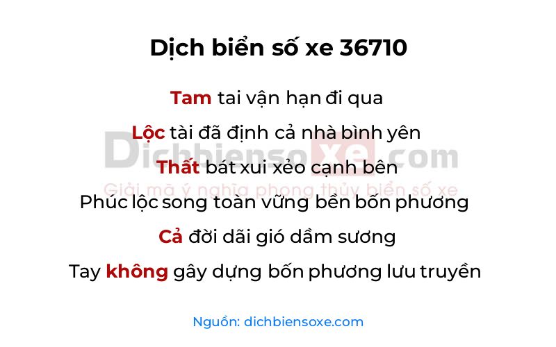 Dịch thơ biển số 36710