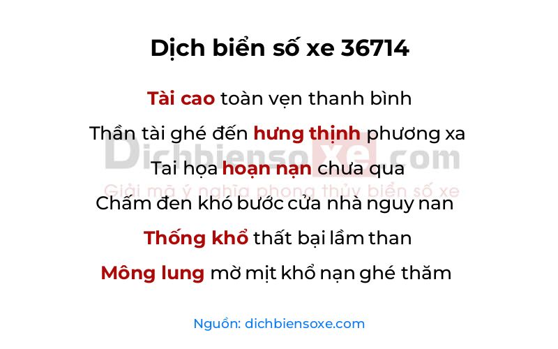 Dịch thơ biển số 36714