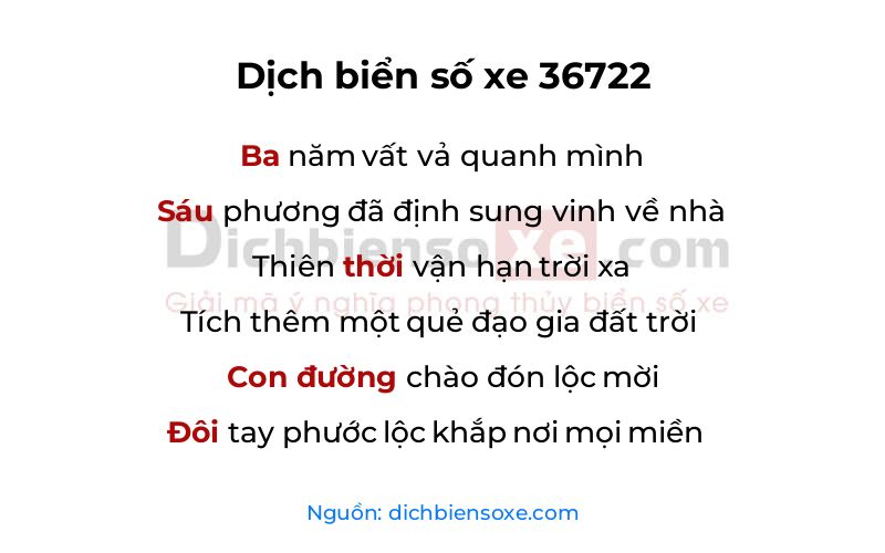Dịch thơ biển số 36722