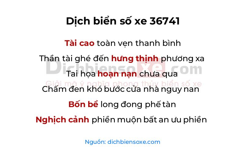 Dịch thơ biển số 36741