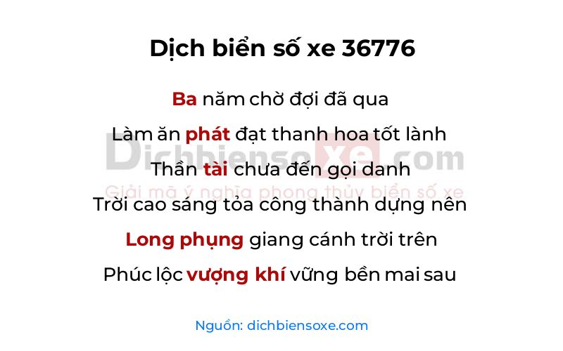 Dịch thơ biển số 36776