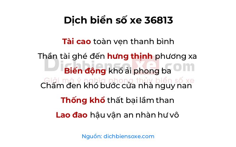 Dịch thơ biển số 36813