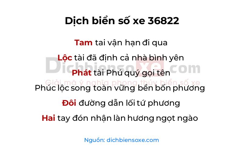 Dịch thơ biển số 36822