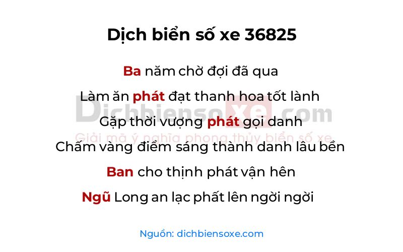 Dịch thơ biển số 36825