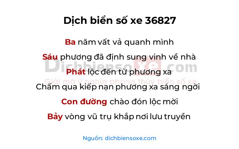 Dịch thơ biển số 36827