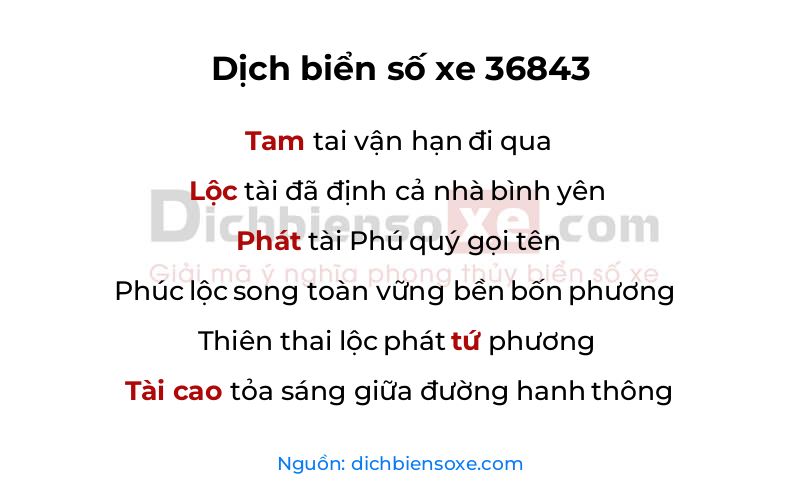Dịch thơ biển số 36843