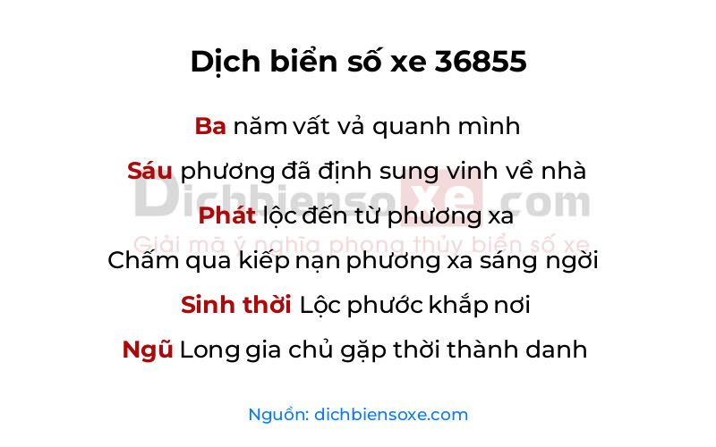Dịch thơ biển số 36855