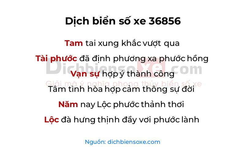 Dịch thơ biển số 36856
