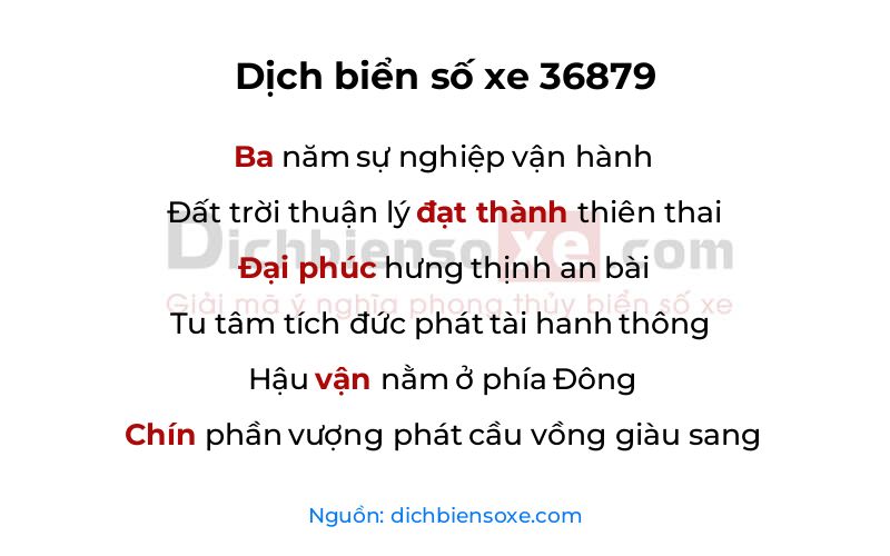 Dịch thơ biển số 36879