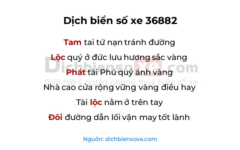 Dịch thơ biển số 36882